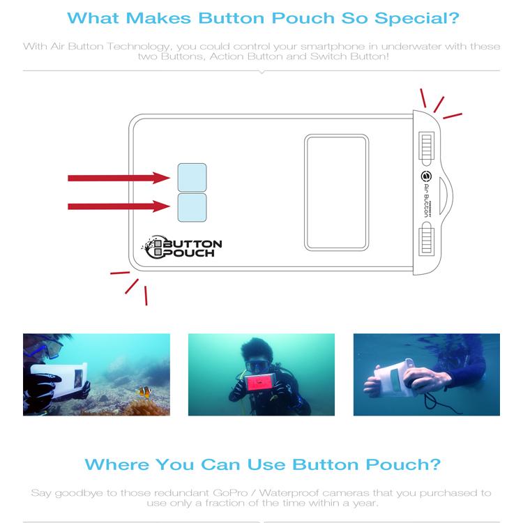 [ Air Button ] Button Pouch 2.0 Bluetooth連動ボタン付き 防水ケース スマホ |  | 01