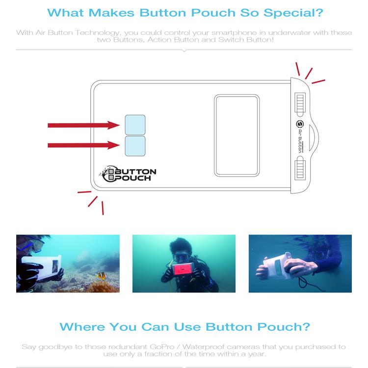 [ Air Button ] Button Pouch 2.0 Bluetooth連動ボタン付き 防水ケース スマホ｜mic21｜02