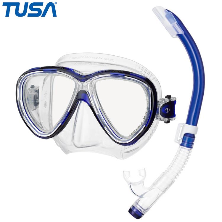 [ TUSA ] M211S フリーダムワンプロ + SP451 スノーケル 軽器材2点セット ダイビング用 マスク スノーケル 2点デット | Tabata | 08