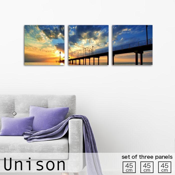 アートパネル 空 橋 夕日 夕焼け 自然 風景 雲 海 おしゃれ 壁掛け 絵 生地 モダン 3連セット 作る インテリア 人気 ファブリックパネル Fab Uni M 0015 Micヤフーショップ 通販 Yahoo ショッピング