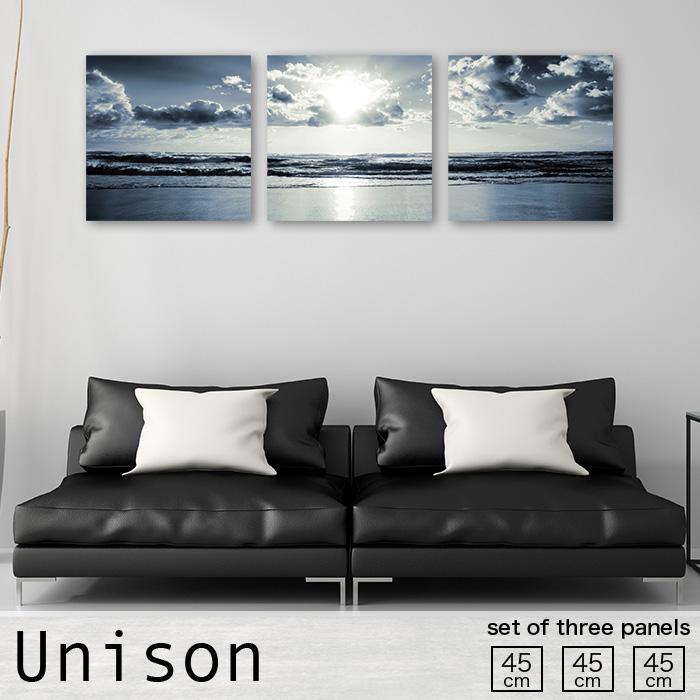 アートパネル 壁掛け 45cm 3枚セット モノトーン モノクロ 白黒