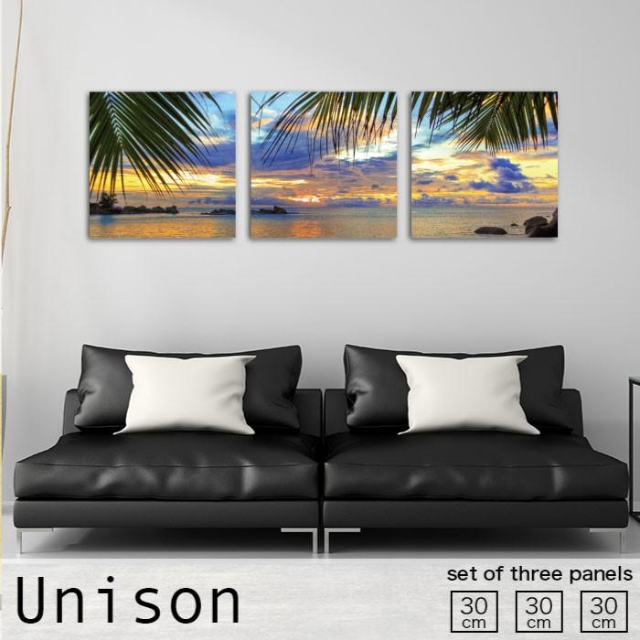 お取り寄せ アートパネル 南国 ハワイ ヤシ 海 自然 夕焼け 夕日 海外 風景 おしゃれ 壁掛け 絵 生地 モダン 3連 セット 作る インテリア 人気 ファブリックパネル Aynaelda Com