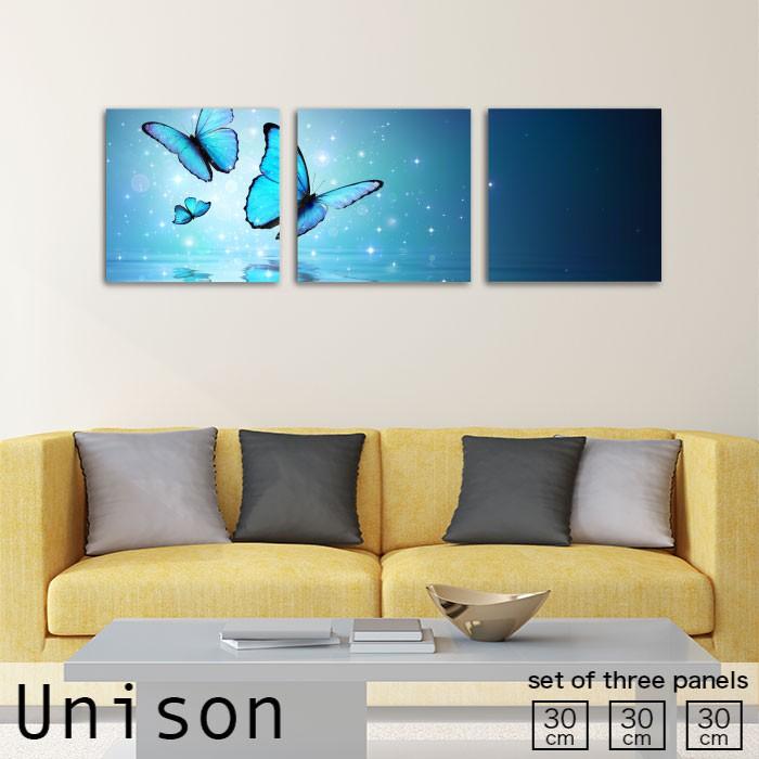 アートパネル 水面 蝶 ブルー 水 キラキラ 綺麗 アクア アゲハ