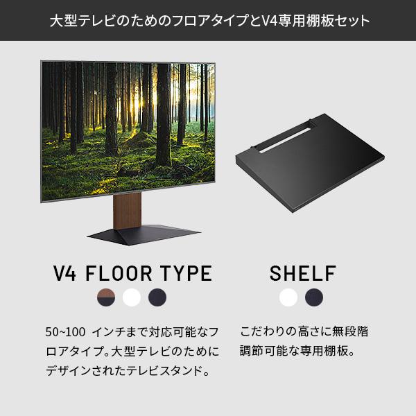 EQUALS（イコールズ） WALLインテリアテレビスタンドV4+棚板セット 55