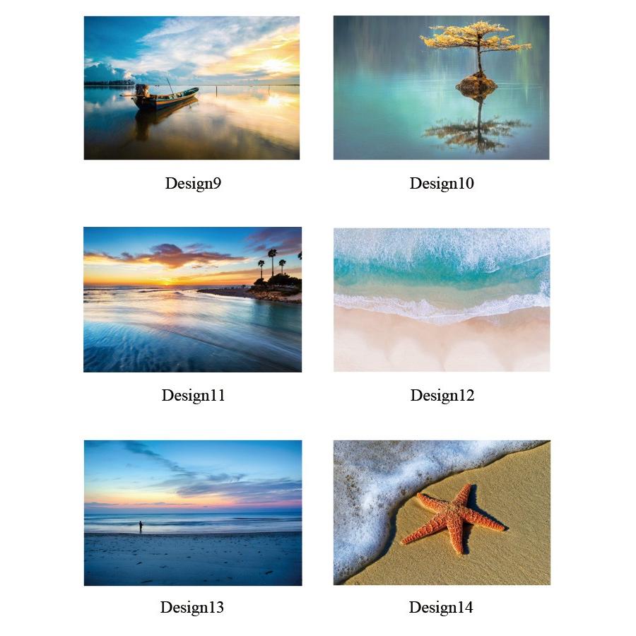 波と夕日 キャンバスアート 複数パネル