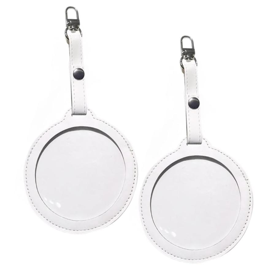 サムコス 缶バッジカバー PUレザー 缶バッジ キーホルダー式 2枚セット 透明 保護カバー コレクション ディスプレイ 缶バッジの保護 傷防止 収納 痛バッグ の商品画像