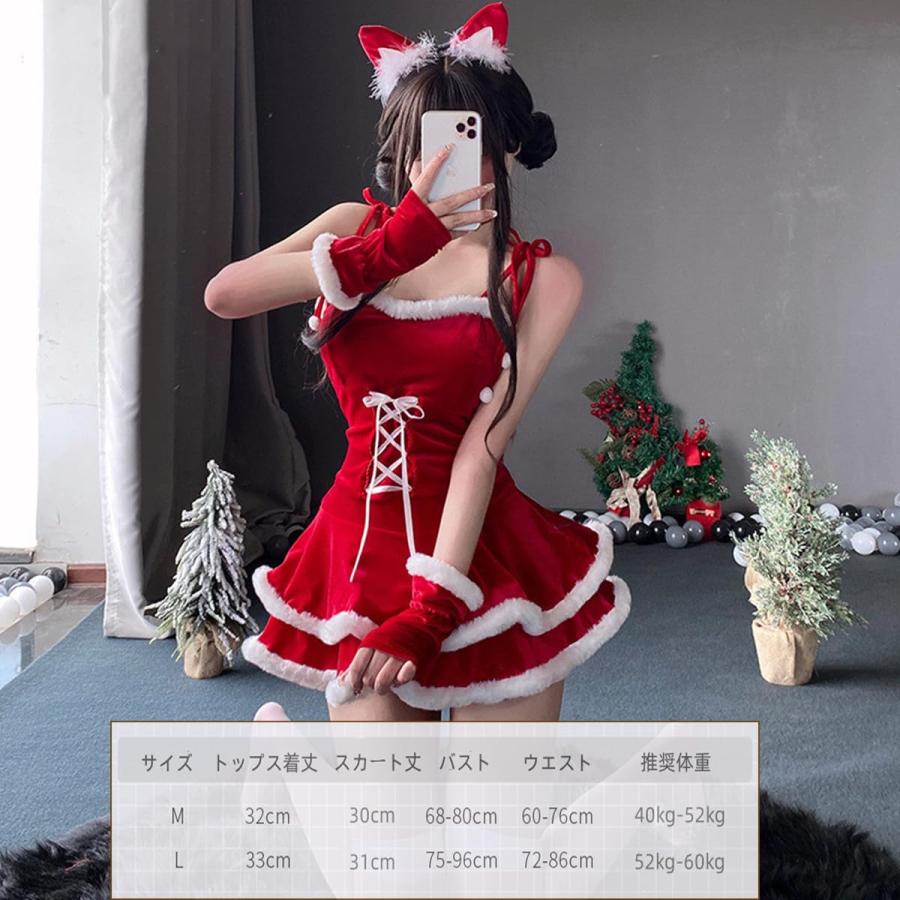 6点セット】サンタ コスプレ セクシー 衣装 (トップス+ミニ 6点セット】サンタ コスプレ セクシー 衣装 (トップス+ミニ