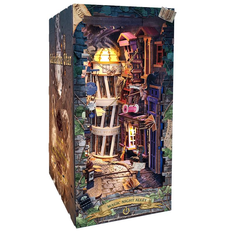 ミニチュアハウス 魔法の夜街 木製手作りキット ブックヌ ック キット