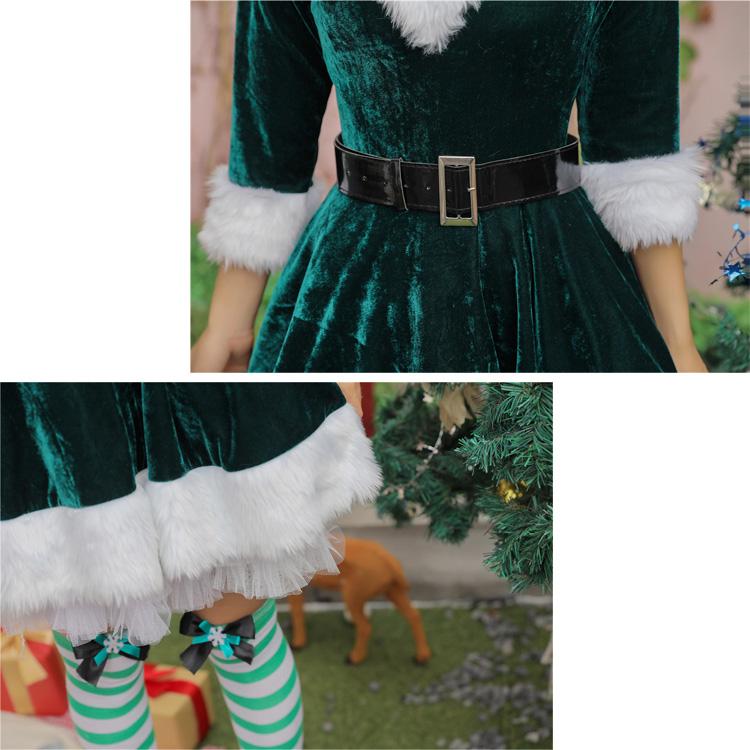 サンタワンピース ベルト付き 全2色 クリスマス 赤 サンタコス サンタワンピース ベルト付き 全2色 クリスマス 赤 サンタコス