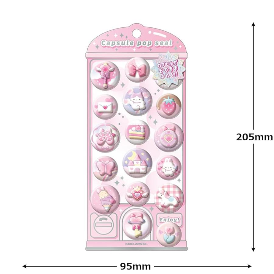 yogiG出品 カミオジャパン ステッカー CAPSULE POP SEAL ぴんくぽっぷ 230366