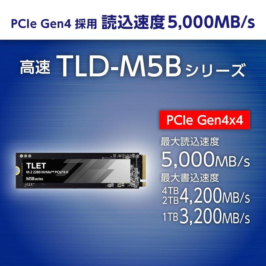 東芝エルイートレーディング(TLET) 内蔵SSD 1TB PCle Gen4x4 M.2 2280