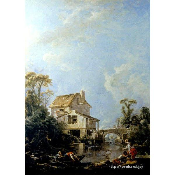 ブーシェ 「幸福な釣り人」 原画同縮尺近似（8号）（プリハード・デジタグラ）