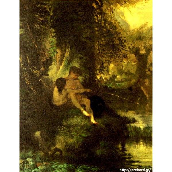 山地司、【鹿の住む森-3】、希少な額装用画集より、厳選、新品額装、