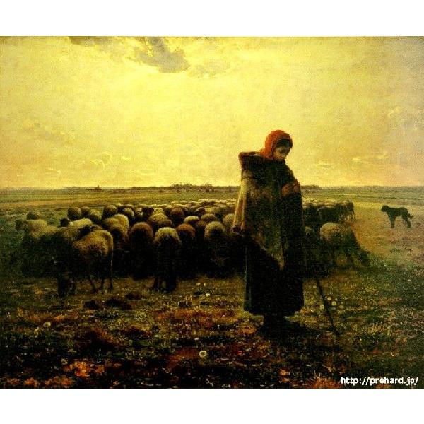 ミレー 「羊飼いの少女」 原画同縮尺近似（20号）（プリハード・デジタグラ）