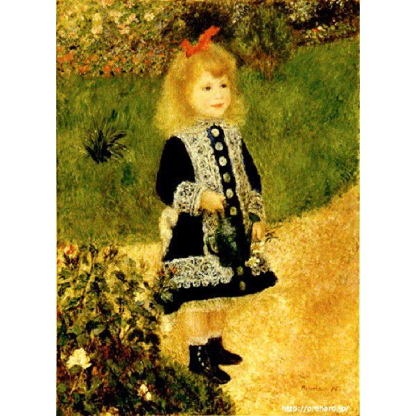 ルノアール 「じょうろを持つ少女」 原画同縮尺近似 （20号