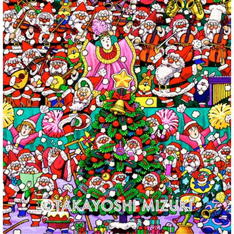 ★Xmas Santa Orchestra (art-poster)・A3判（29.7×42.0cm）・額：OPEN SLIDE FRAM・MC画材用紙・ジクレー版画｜micbox-art-shop｜04