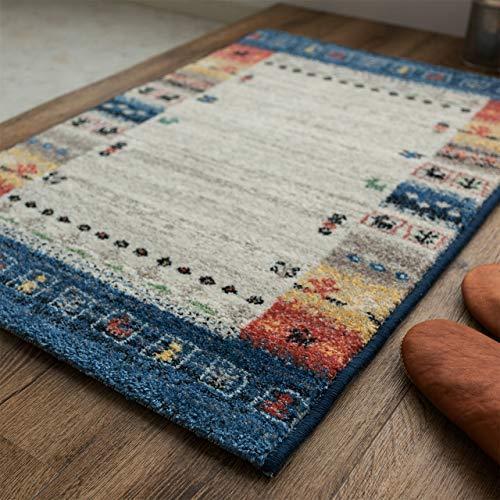 お気にいる サヤンサヤン 北欧風 ギャベ柄 玄関マット オアシス2 67x1 ブルー ウィルトン織 ベルギー メール便全国送料無料 Www Notariaberrospi Com