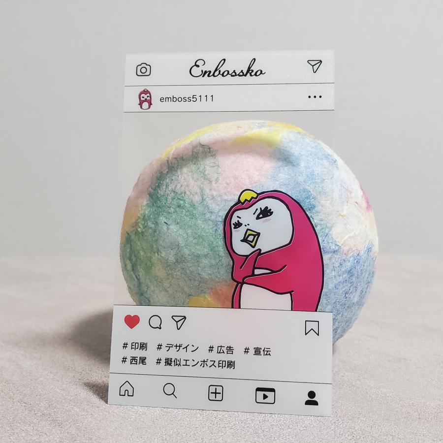 SNSクリアショップカード（Instagram投稿画面風） エンボス クリア