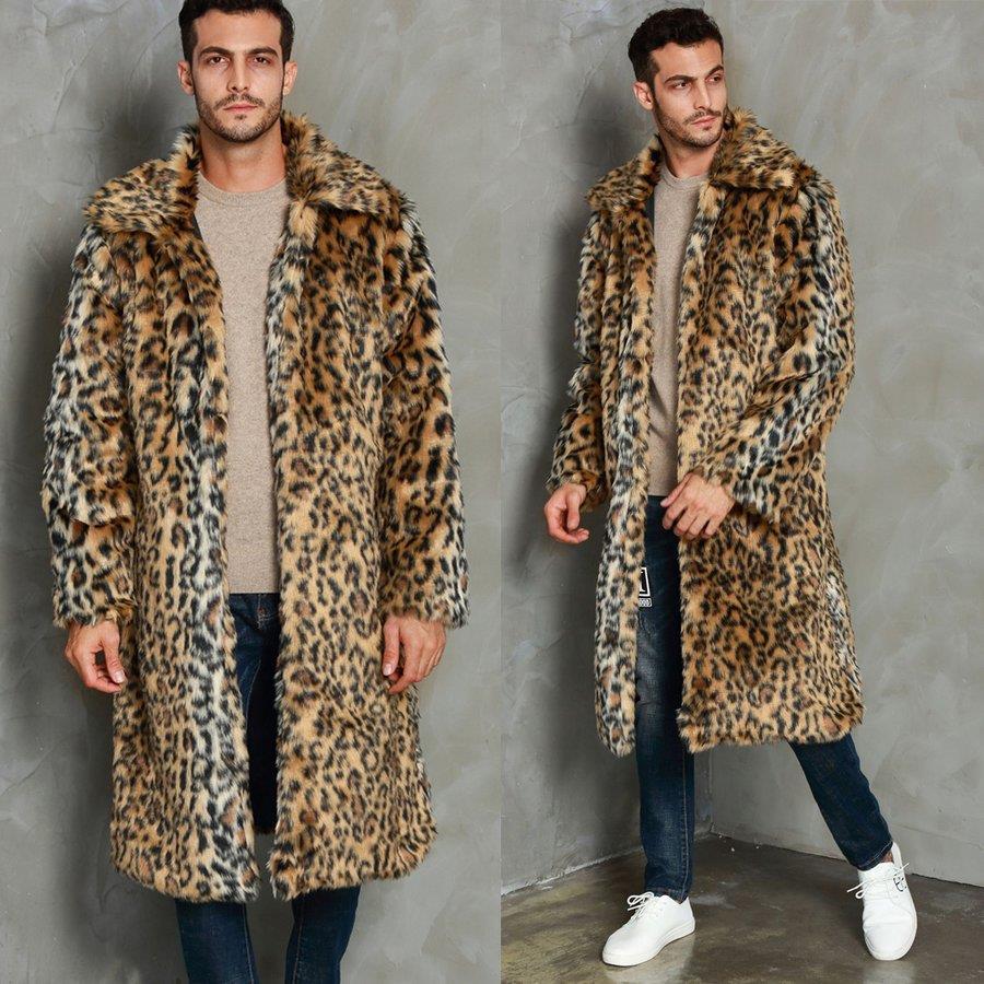 21人気no 1の ファーコート ヒョウ柄 ロングコート フェイクファー アウター 防風 高級感 カジュアル 柔らかい 毛皮コート ファーコート 通学 通勤 男性用 大きいサイズ 秋冬 カジュアル ジャケット 防寒服 おしゃれ メンズコート コート アウター Www Tengslatorg