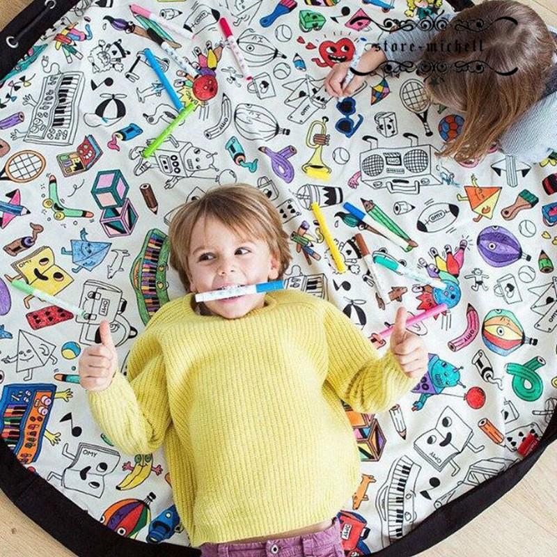 ベビープレイマット キッズ 遊びマット おもちゃ収納袋 片付けマット ブロック収納マット かわいい おしゃれ 北欧 誕生日プレゼント Xrxmet Michell 通販 Yahoo ショッピング