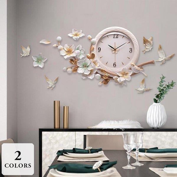 新作 掛け時計 北欧 おしゃれ かわいい 音がしない ギフト 掛時計 入学祝い 玄関 インテリア時計 ピンク イエロー 大きい お花 フラワー 子供 Aba26 Rainbowbookclub Org