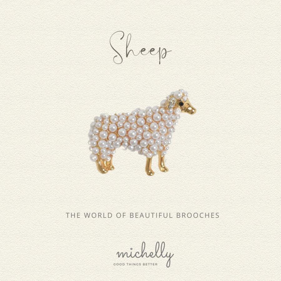 ブローチ ひつじ パール ストーン ゴールド かわいい シンプル アクセント おしゃれ | ブランド登録なし