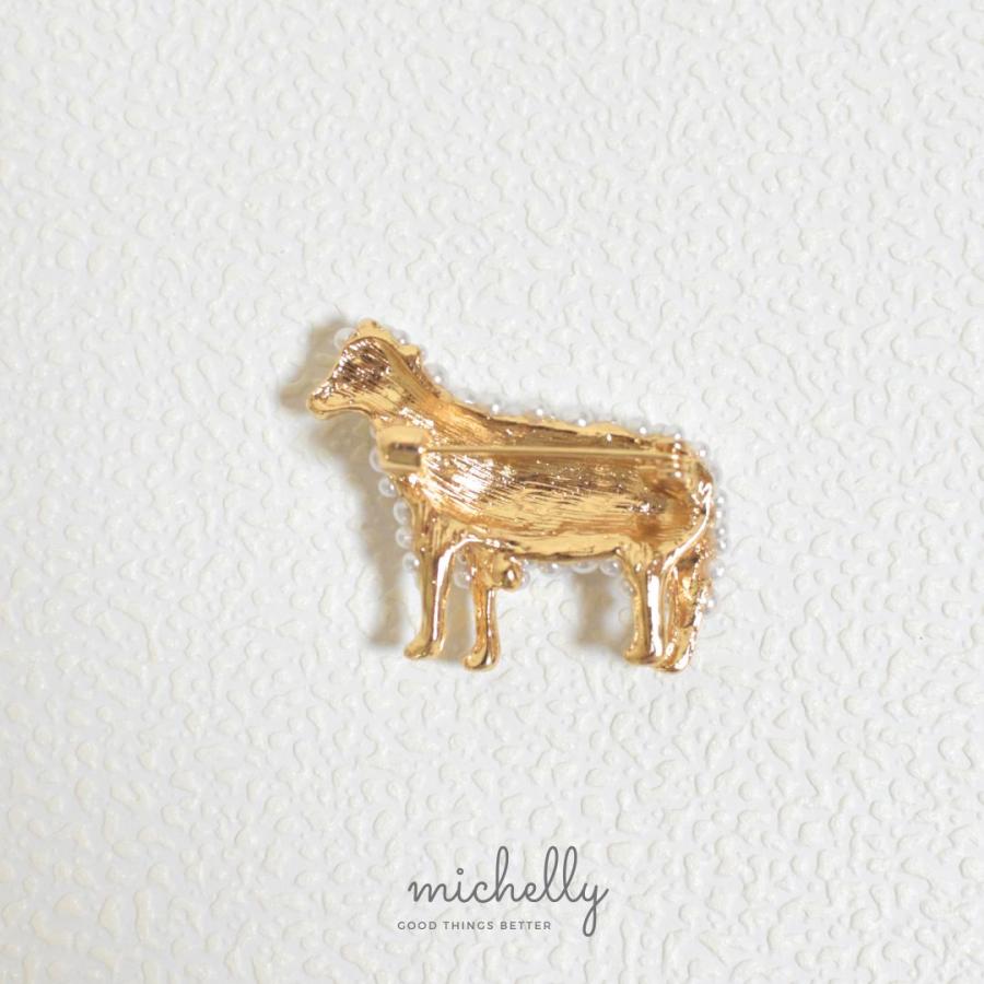 ブローチ ひつじ パール ストーン ゴールド かわいい シンプル アクセント おしゃれ | ブランド登録なし | 05