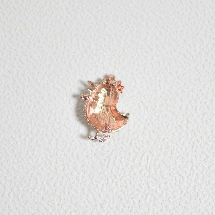 ブローチ にわとりキラキラ ラインストーン アニマル 鶏 鳥 アクセサリー レディース ゴールド 赤 オレンジ | ブランド登録なし | 04