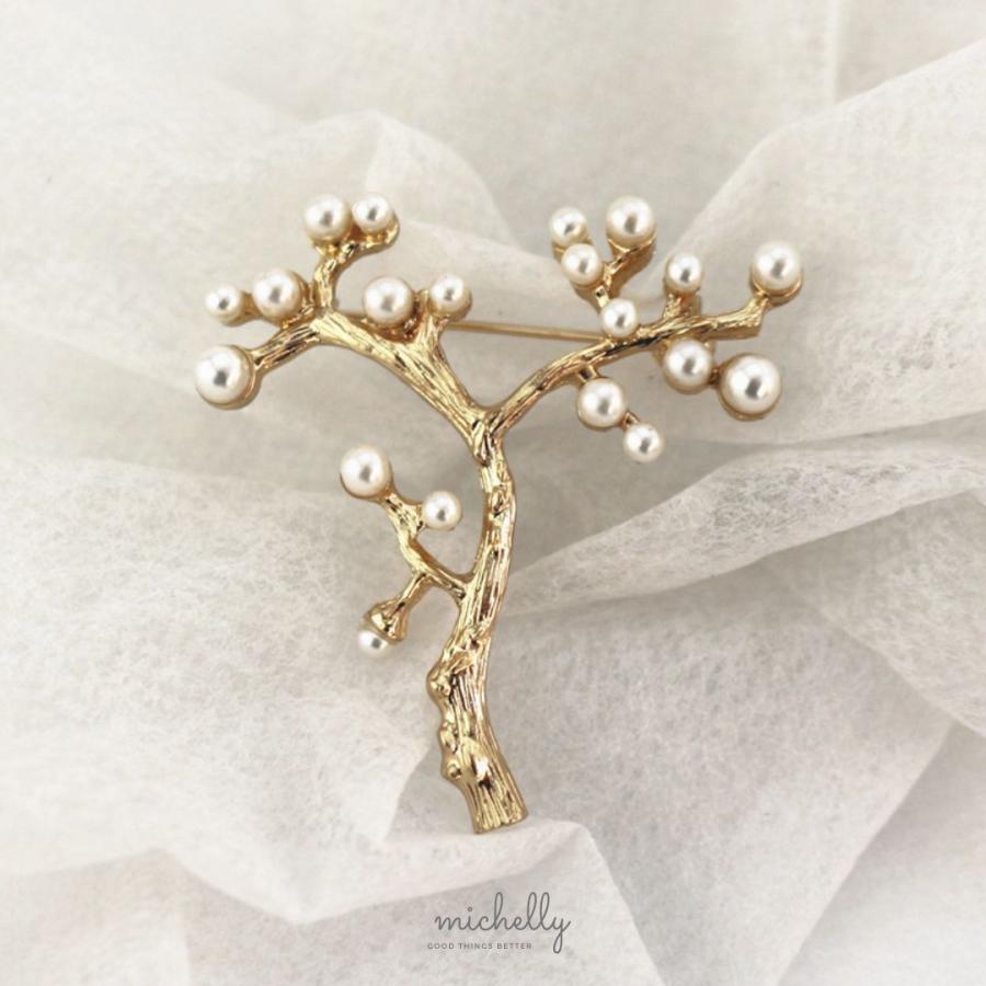 ブローチ パール ツリー 北欧風 ゴールド ナチュラル 大人 かわいい フォーマル 卒業式 入学式 クリスマス | ブランド登録なし | 01