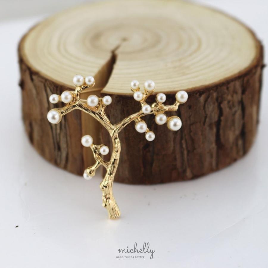 ブローチ パール ツリー 北欧風 ゴールド ナチュラル 大人 かわいい フォーマル 卒業式 入学式 クリスマス | ブランド登録なし | 02