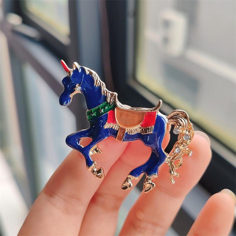 ブローチ ユニコーン ミント オレンジ ネイビー ゴールド 馬 モチーフ アクセサリー おしゃれ かわいい 大人 | ブランド登録なし | 03