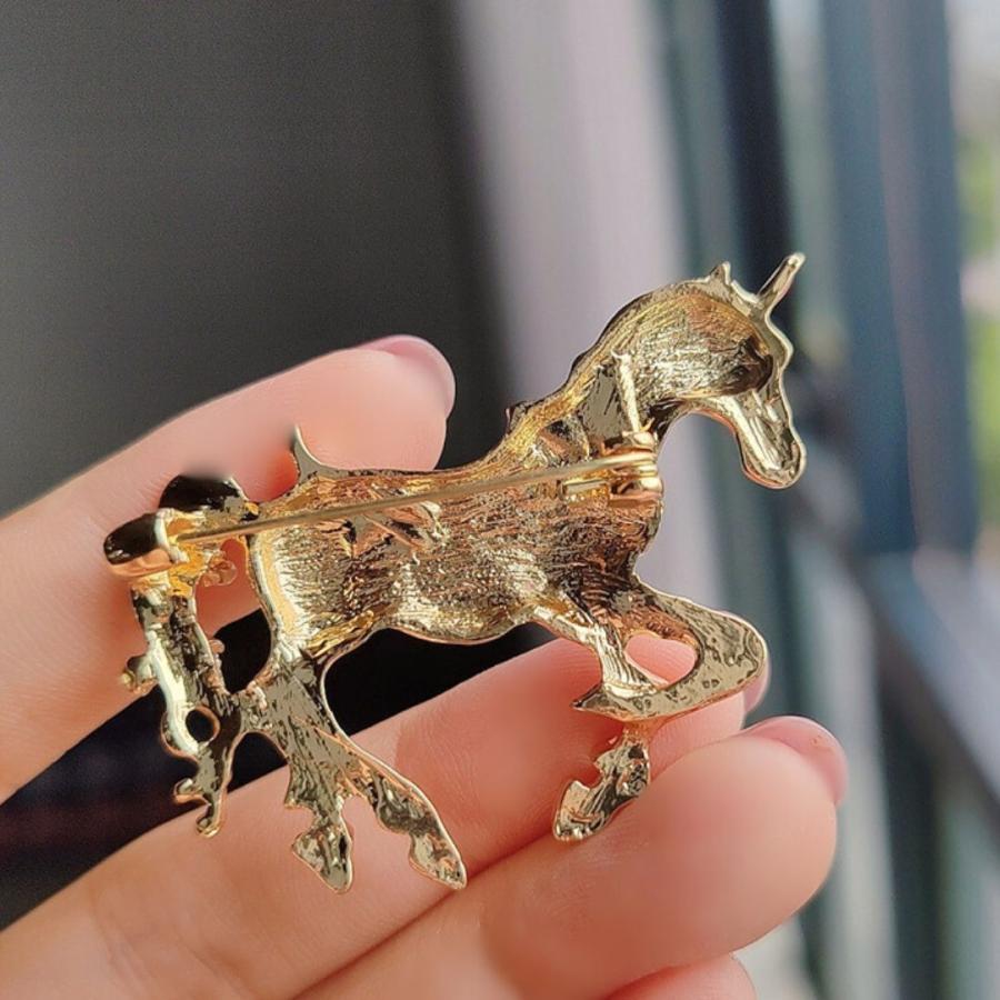 ブローチ ユニコーン ミント オレンジ ネイビー ゴールド 馬 モチーフ アクセサリー おしゃれ かわいい 大人 | ブランド登録なし | 06