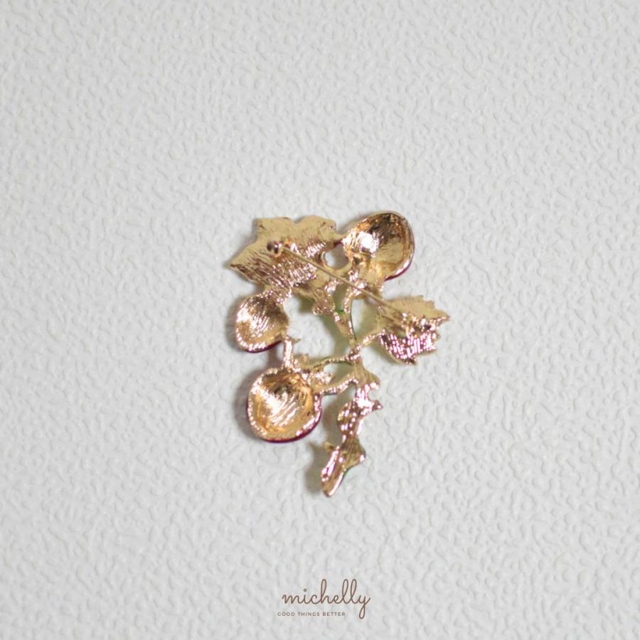 ブローチ いちご ストロベリー 赤 フルーツ 果物 花 キラキラ ラインストーン おしゃれ 上品 かわいい | ブランド登録なし | 04