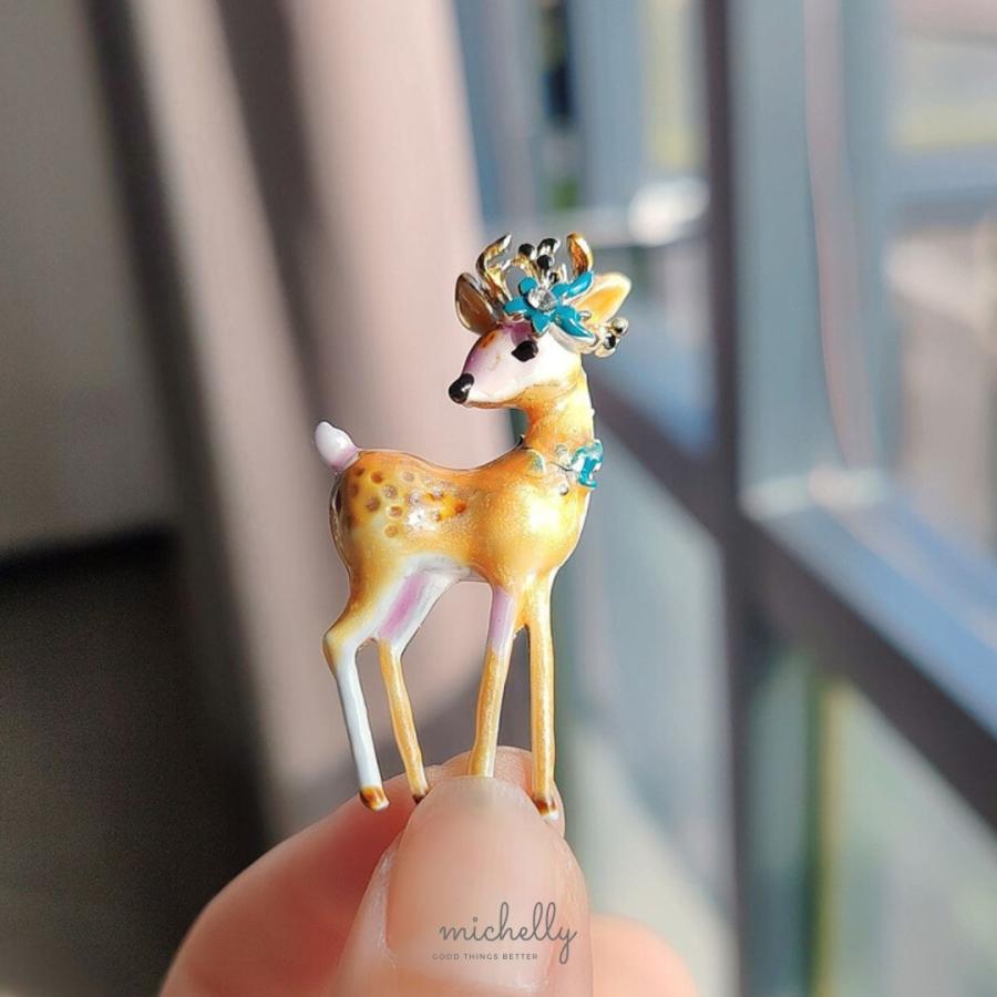 ブローチ 子鹿 北欧風 ゴールド エナメル おしゃれ ナチュラル フェミニン プレゼント ギフト 上品 大人 | ブランド登録なし | 01