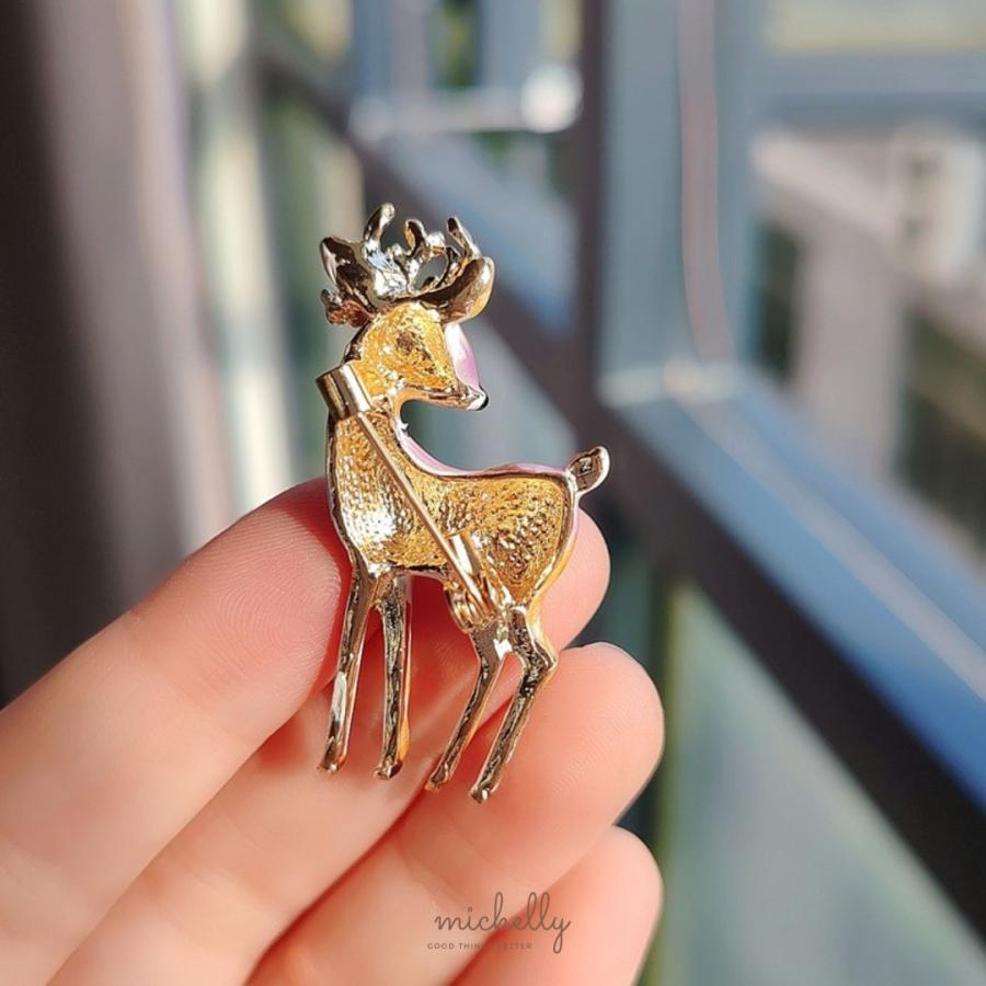 ブローチ 子鹿 北欧風 ゴールド エナメル おしゃれ ナチュラル フェミニン プレゼント ギフト 上品 大人 | ブランド登録なし | 04