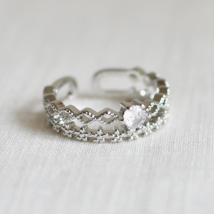 リング 指輪 ファッション ライン アクセサリー 大人 フリーサイズ プチプラ | ブランド登録なし | 01