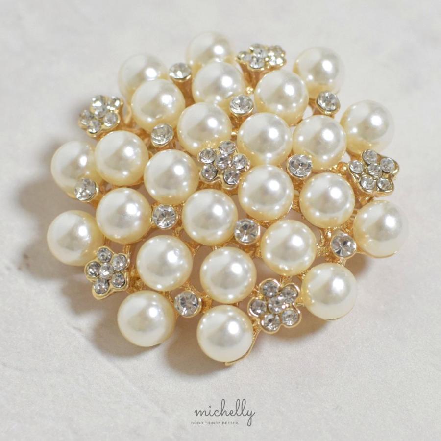 ブローチ パール ストーン ビジュー 入学式 卒業式 サークル おしゃれ きれいめ フォーマル 華やか | ブランド登録なし | 03