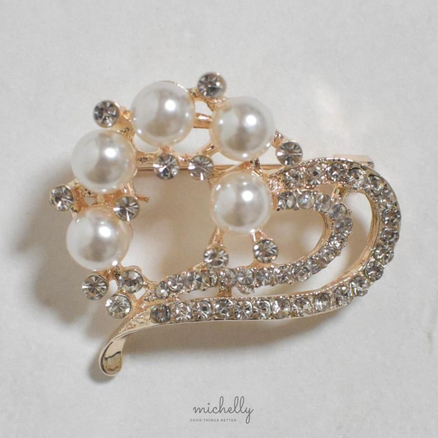 ブローチ ハート パール ストーン 入学式 卒業式 おしゃれ きれいめ フォーマル 上品 華やか | ブランド登録なし | 01