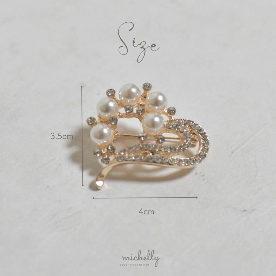 ブローチ ハート パール ストーン 入学式 卒業式 おしゃれ きれいめ フォーマル 上品 華やか | ブランド登録なし | 04