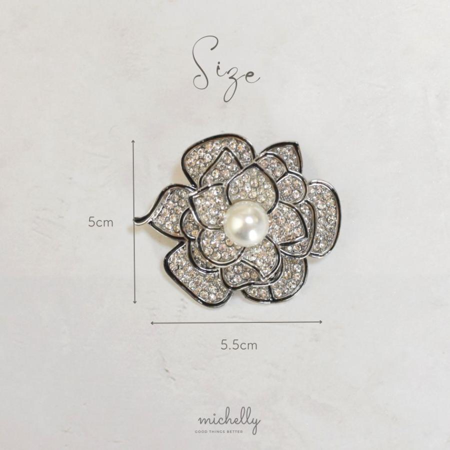 ブローチ カメリア パール ストーン シルバー 入学式 卒業式 大きめ おしゃれ きれいめ フォーマル 華やか | ブランド登録なし | 01