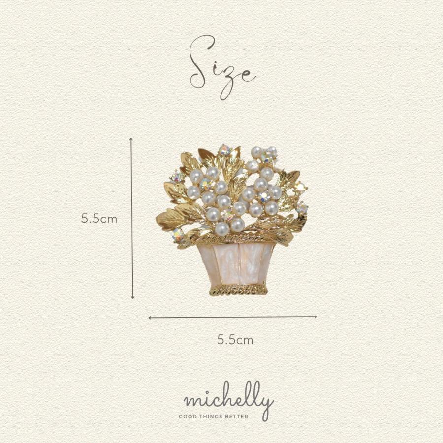 ブローチ フラワーポット 花かご ピンク ブルー ゴールド ラインストーン | ブランド登録なし | 03