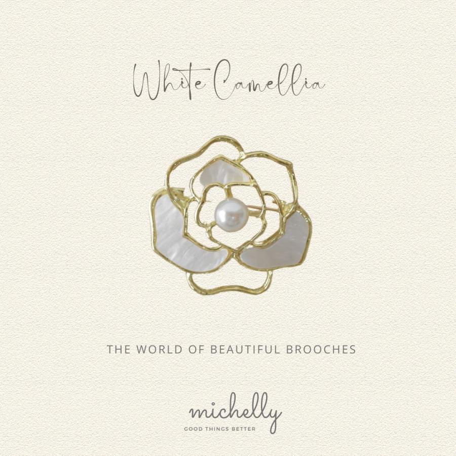 ブローチ カメリア パール ゴールド 上品 かわいい シンプル アクセント おしゃれ | ブランド登録なし