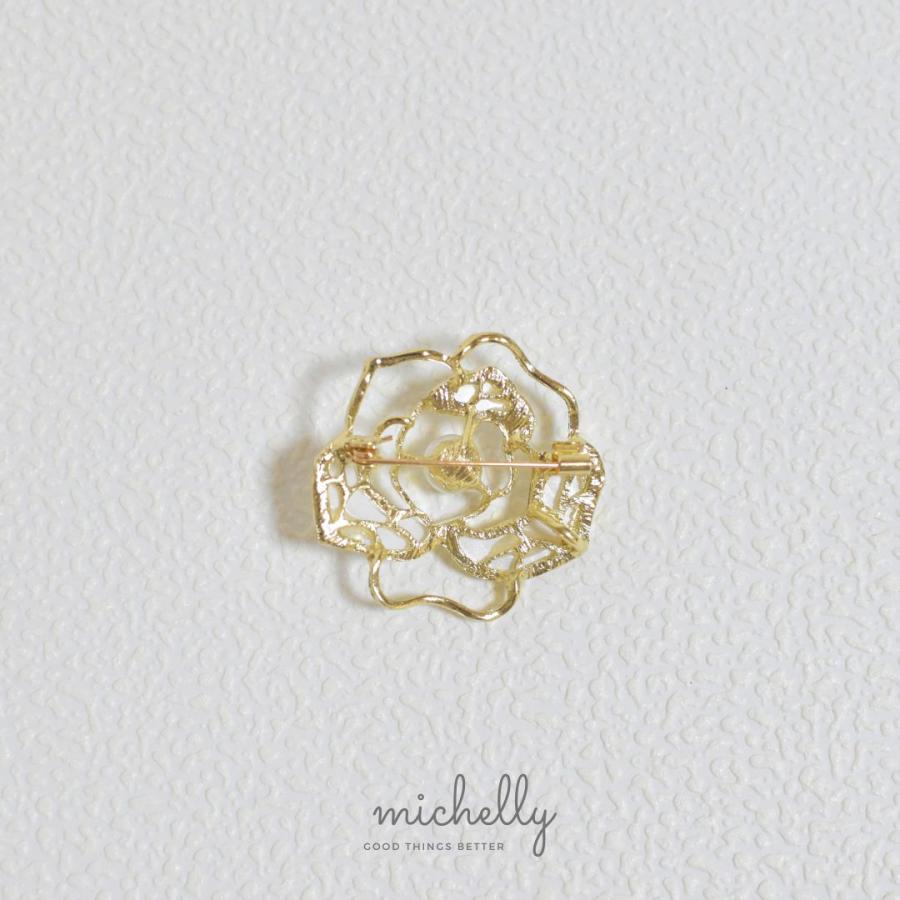 ブローチ カメリア パール ゴールド 上品 かわいい シンプル アクセント おしゃれ | ブランド登録なし | 03