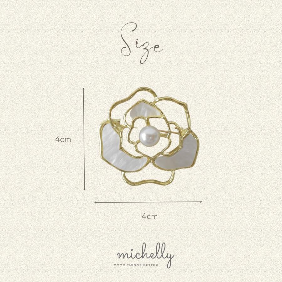 ブローチ カメリア パール ゴールド 上品 かわいい シンプル アクセント おしゃれ | ブランド登録なし | 04