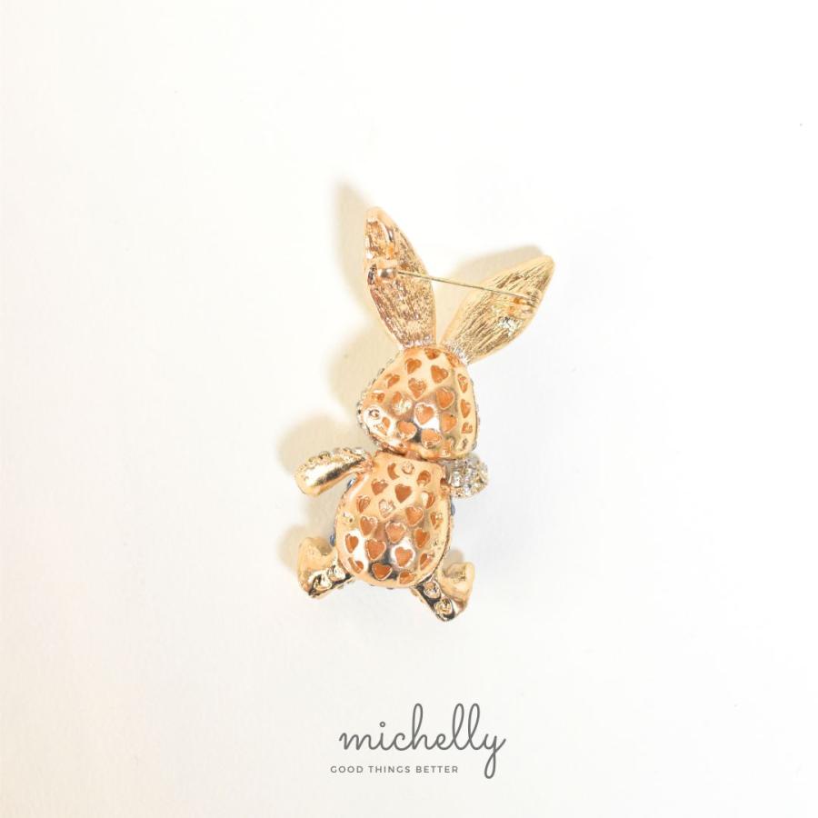 ブローチ うさぎ ラビット レッド ブルー ラインストーン キラキラ かわいい おしゃれ アクセント | ブランド登録なし | 04