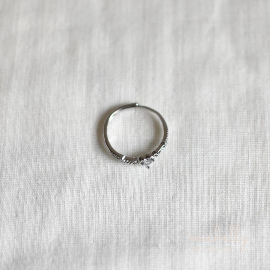 リング ハート 指輪 シルバー オーロラ パープル ストーン 華奢リング 細見え フリーサイズ きれいめ キラキラ | ブランド登録なし | 04