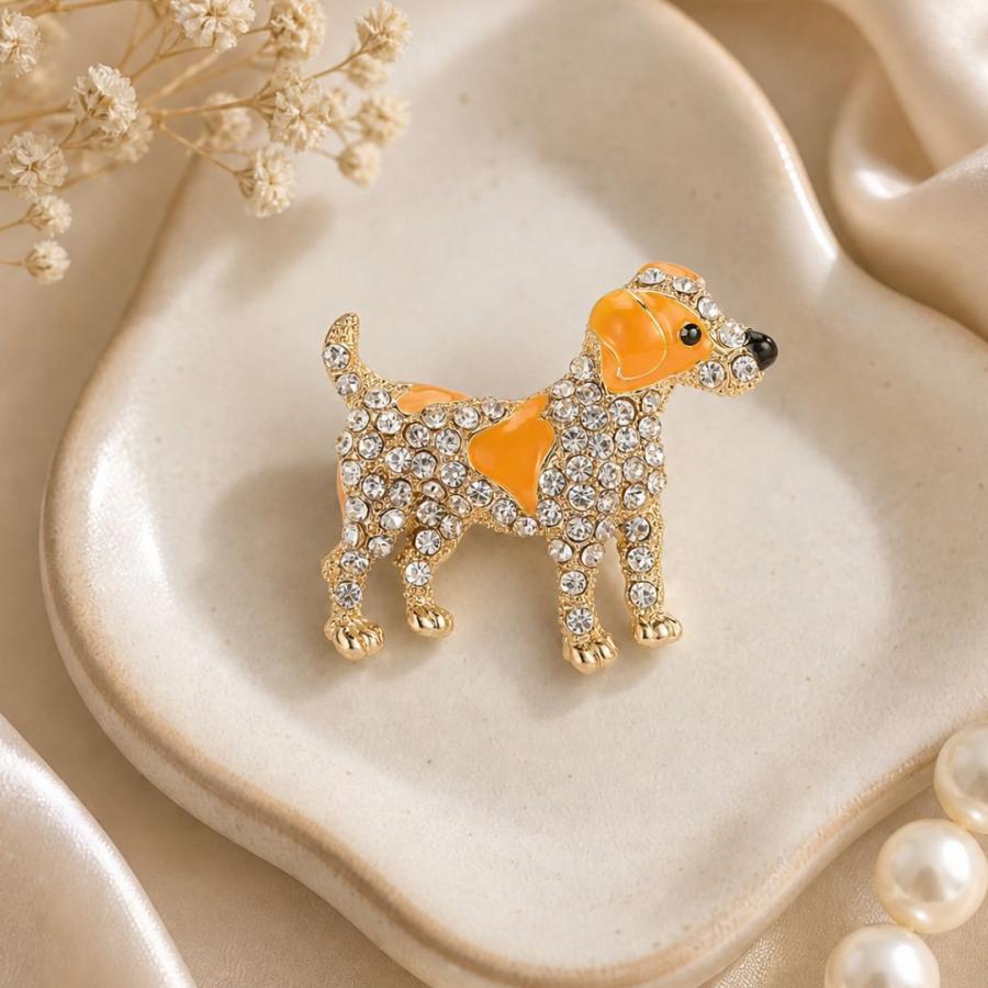 ブローチ 犬 ジャック ラッセル テリア アクセサリー キラキラ ブラック 黒 ゴールド おしゃれ ギフト |  | 03