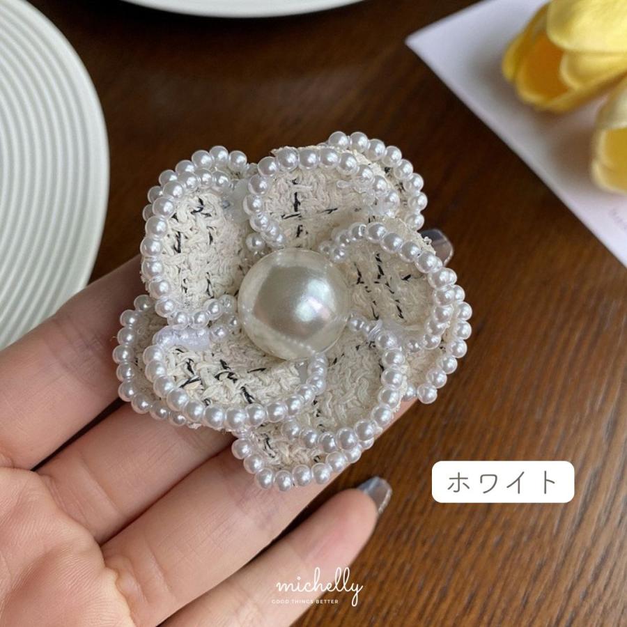 カメリア ブローチ パール ツイード 上品 入学式 卒業式 セレモニー フォーマル コサージュ | ブランド登録なし | 03