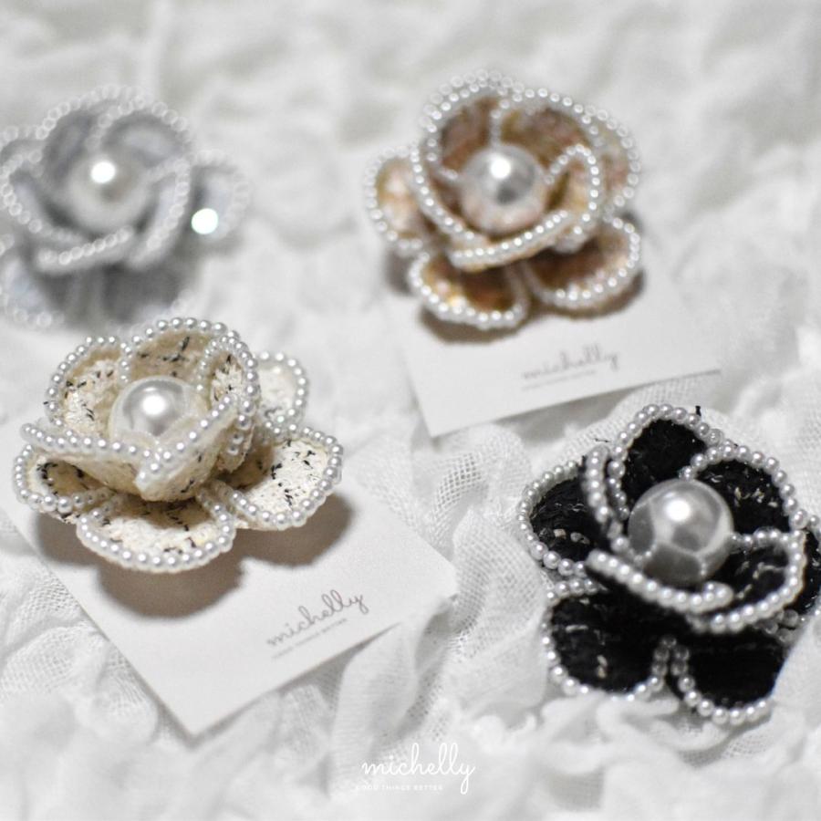 カメリア ブローチ パール ツイード 上品 入学式 卒業式 セレモニー フォーマル コサージュ | ブランド登録なし | 06