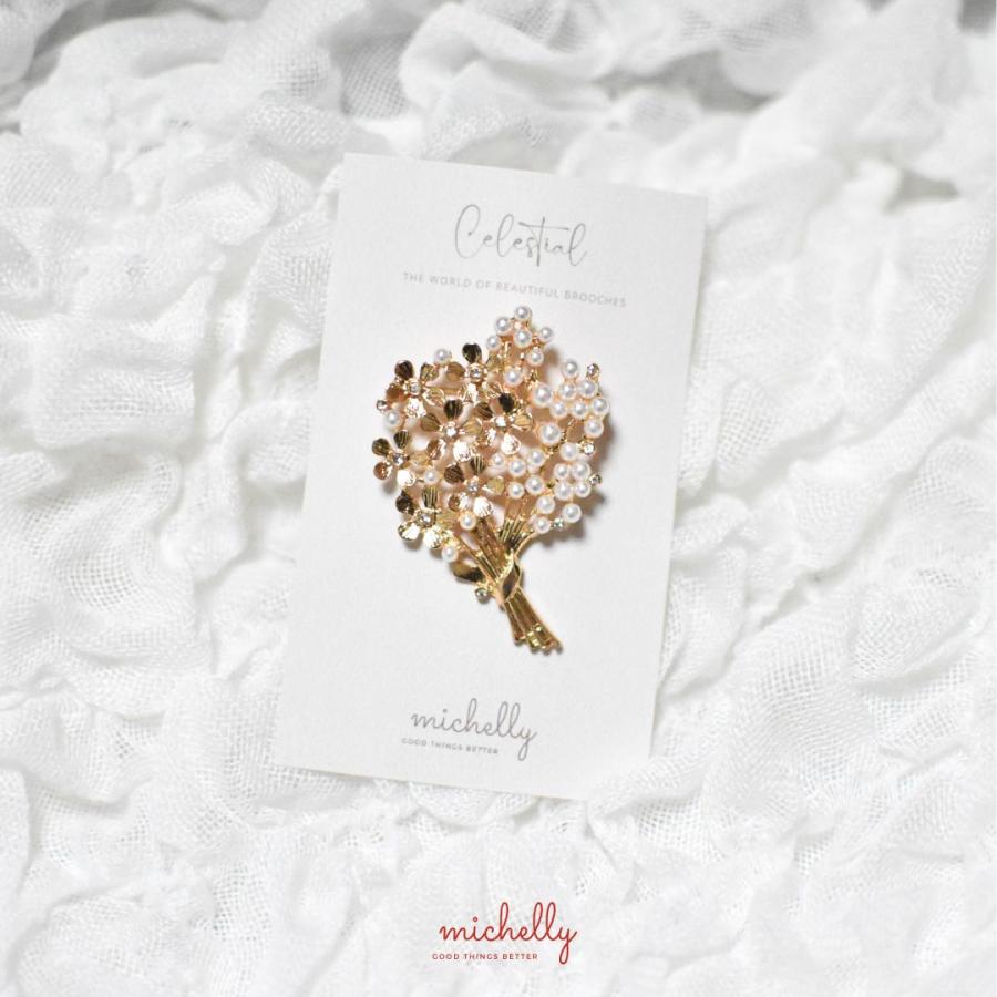 ブーケ ブローチ パール ゴールド 花束 上品 北欧 デイリー 入学式 卒業式 結婚式 フォーマル  母の日 ギフト | ブランド登録なし | 06